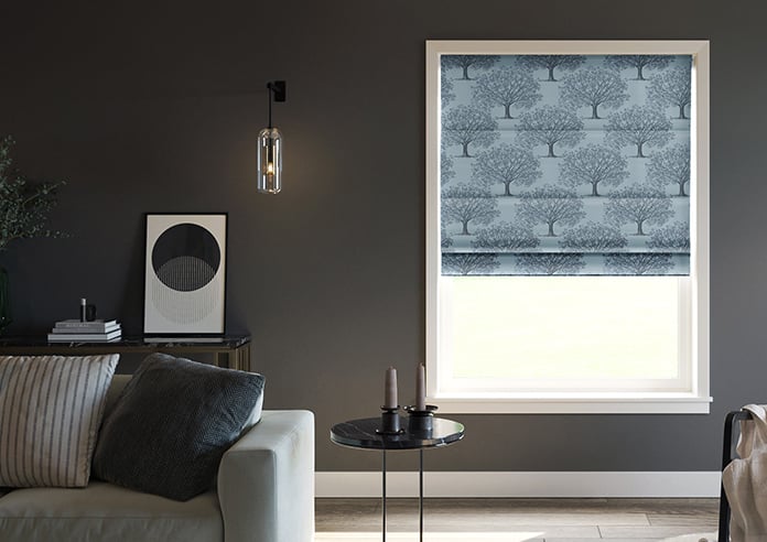 Classic Woodland, Monochrome - Motorised Roman Blind - Image 3